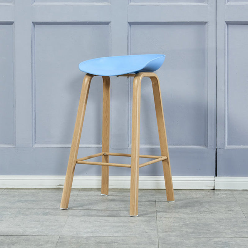 Iron Scandinavian Style Counter Stools Backless Bar Stools with Bucket Seat Blue 1 Piece Clearhalo 'Bar Furniture' 'Bar Stools' 'bar_stools' 'furn' 'furn_bar_stools' 'furniture_bar_stools' 'Kitchen & Dining Furniture' 'kitchen&dining_furn' 'kitchen' 'kitchen_furn' Furniture' 4400635