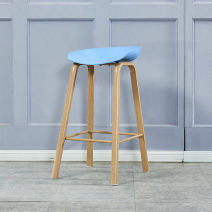 Iron Scandinavian Style Counter Stools Backless Bar Stools with Bucket Seat Blue 1 Piece Clearhalo 'Bar Furniture' 'Bar Stools' 'bar_stools' 'furn' 'furn_bar_stools' 'furniture_bar_stools' 'Kitchen & Dining Furniture' 'kitchen&dining_furn' 'kitchen' 'kitchen_furn' Furniture' 4400635