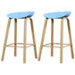 Iron Scandinavian Style Counter Stools Backless Bar Stools with Bucket Seat Blue 2 Piece Set Clearhalo 'Bar Furniture' 'Bar Stools' 'bar_stools' 'furn' 'furn_bar_stools' 'furniture_bar_stools' 'Kitchen & Dining Furniture' 'kitchen&dining_furn' 'kitchen' 'kitchen_furn' Furniture' 4400636