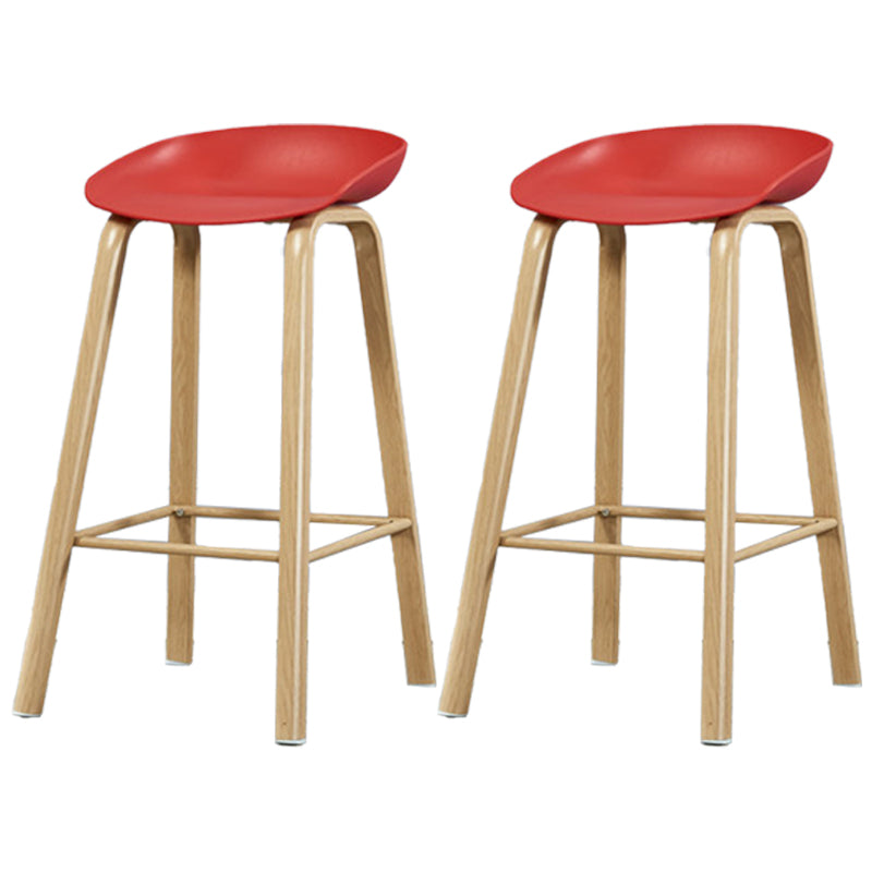 Iron Scandinavian Style Counter Stools Backless Bar Stools with Bucket Seat Red 2 Piece Set Clearhalo 'Bar Furniture' 'Bar Stools' 'bar_stools' 'furn' 'furn_bar_stools' 'furniture_bar_stools' 'Kitchen & Dining Furniture' 'kitchen&dining_furn' 'kitchen' 'kitchen_furn' Furniture' 4400639