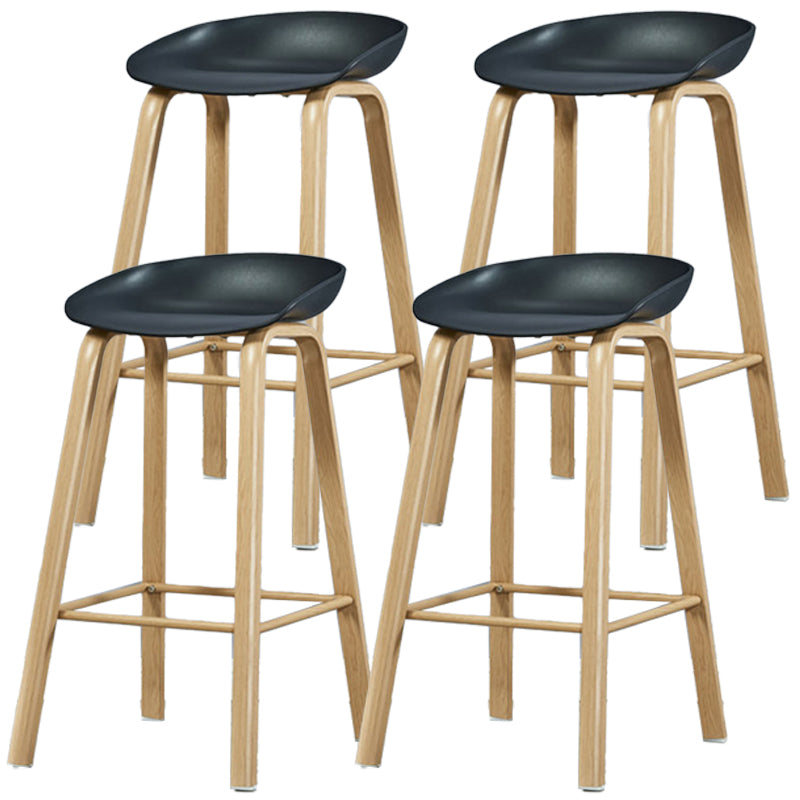 Iron Scandinavian Style Counter Stools Backless Bar Stools with Bucket Seat Black 4 Piece Set Clearhalo 'Bar Furniture' 'Bar Stools' 'bar_stools' 'furn' 'furn_bar_stools' 'furniture_bar_stools' 'Kitchen & Dining Furniture' 'kitchen&dining_furn' 'kitchen' 'kitchen_furn' Furniture' 4400640