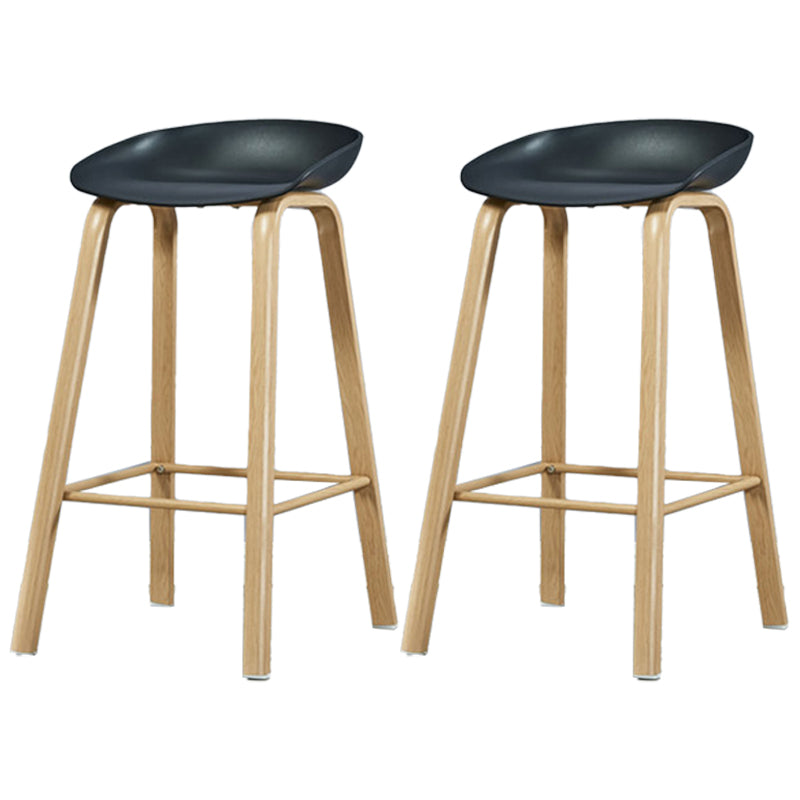 Iron Scandinavian Style Counter Stools Backless Bar Stools with Bucket Seat Black 2 Piece Set Clearhalo 'Bar Furniture' 'Bar Stools' 'bar_stools' 'furn' 'furn_bar_stools' 'furniture_bar_stools' 'Kitchen & Dining Furniture' 'kitchen&dining_furn' 'kitchen' 'kitchen_furn' Furniture' 4400642