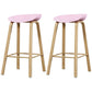 Iron Scandinavian Style Counter Stools Backless Bar Stools with Bucket Seat Pink 2 Piece Set Clearhalo 'Bar Furniture' 'Bar Stools' 'bar_stools' 'furn' 'furn_bar_stools' 'furniture_bar_stools' 'Kitchen & Dining Furniture' 'kitchen&dining_furn' 'kitchen' 'kitchen_furn' Furniture' 4400645