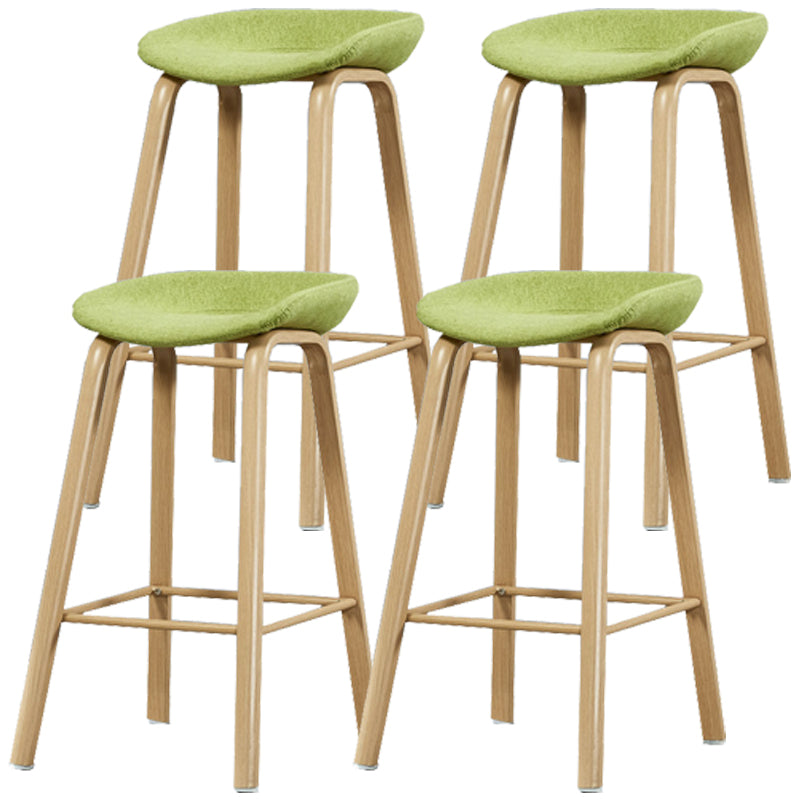 Iron Scandinavian Style Counter Stools Backless Bar Stools with Bucket Seat Green 4 Piece Set Clearhalo 'Bar Furniture' 'Bar Stools' 'bar_stools' 'furn' 'furn_bar_stools' 'furniture_bar_stools' 'Kitchen & Dining Furniture' 'kitchen&dining_furn' 'kitchen' 'kitchen_furn' Furniture' 4400652