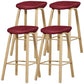 Iron Scandinavian Style Counter Stools Backless Bar Stools with Bucket Seat Burgundy 4 Piece Set Clearhalo 'Bar Furniture' 'Bar Stools' 'bar_stools' 'furn' 'furn_bar_stools' 'furniture_bar_stools' 'Kitchen & Dining Furniture' 'kitchen&dining_furn' 'kitchen' 'kitchen_furn' Furniture' 4400655