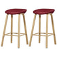 Iron Scandinavian Style Counter Stools Backless Bar Stools with Bucket Seat Burgundy 2 Piece Set Clearhalo 'Bar Furniture' 'Bar Stools' 'bar_stools' 'furn' 'furn_bar_stools' 'furniture_bar_stools' 'Kitchen & Dining Furniture' 'kitchen&dining_furn' 'kitchen' 'kitchen_furn' Furniture' 4400657