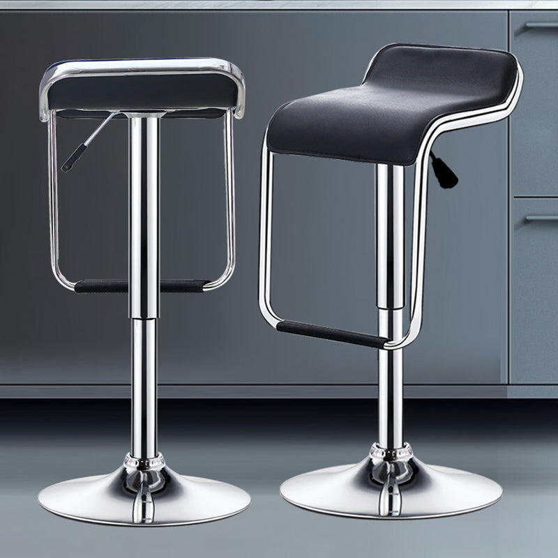 Industrial PU Leather Upholstered Barstool Adjustable Height Swivel Bar Stools Clearhalo 'Bar Furniture' 'Bar Stools' 'bar_stools' 'furn' 'furn_bar_stools' 'furniture_bar_stools' 'Kitchen & Dining Furniture' 'kitchen&dining_furn' 'kitchen' 'kitchen_furn' Furniture' 4400659