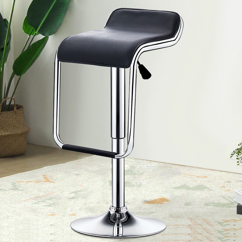 Industrial PU Leather Upholstered Barstool Adjustable Height Swivel Bar Stools 1 Piece Clearhalo 'Bar Furniture' 'Bar Stools' 'bar_stools' 'furn' 'furn_bar_stools' 'furniture_bar_stools' 'Kitchen & Dining Furniture' 'kitchen&dining_furn' 'kitchen' 'kitchen_furn' Furniture' 4400661