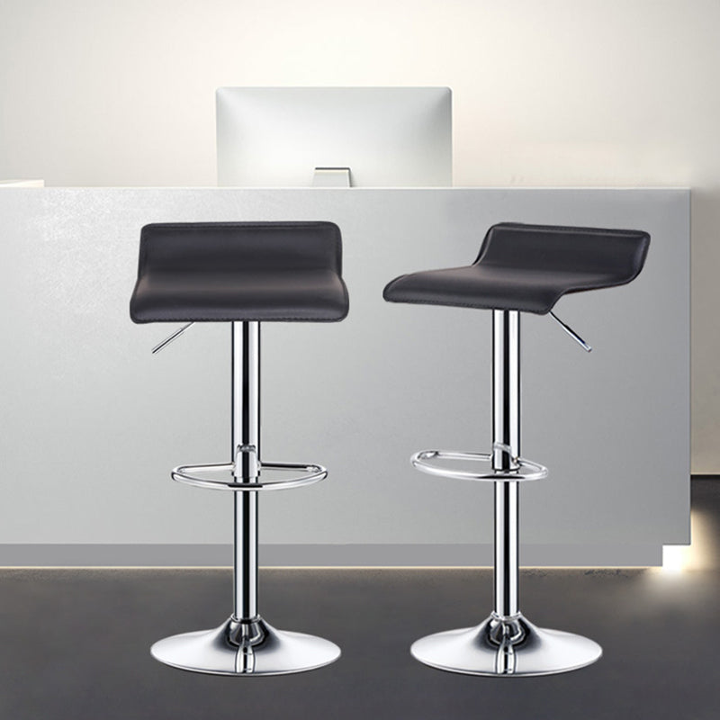 Industrial PU Leather Upholstered Barstool Adjustable Height Swivel Bar Stools Clearhalo 'Bar Furniture' 'Bar Stools' 'bar_stools' 'furn' 'furn_bar_stools' 'furniture_bar_stools' 'Kitchen & Dining Furniture' 'kitchen&dining_furn' 'kitchen' 'kitchen_furn' Furniture' 4400664