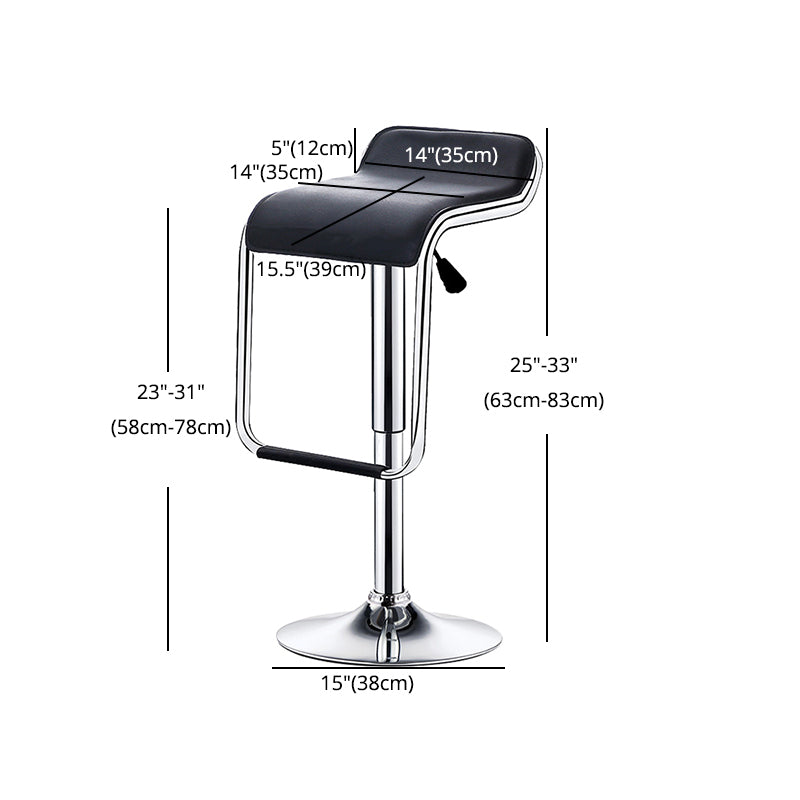 Industrial PU Leather Upholstered Barstool Adjustable Height Swivel Bar Stools Clearhalo 'Bar Furniture' 'Bar Stools' 'bar_stools' 'furn' 'furn_bar_stools' 'furniture_bar_stools' 'Kitchen & Dining Furniture' 'kitchen&dining_furn' 'kitchen' 'kitchen_furn' Furniture' 4400671