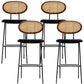 Nordic Rattan Low Back Barstool Simple Indoor Tall Stool with Upholstered Walnut 4 Piece Set Clearhalo 'Bar Furniture' 'Bar Stools' 'bar_stools' 'furn' 'furn_bar_stools' 'furniture_bar_stools' 'Kitchen & Dining Furniture' 'kitchen&dining_furn' 'kitchen' 'kitchen_furn' Furniture' 4400678
