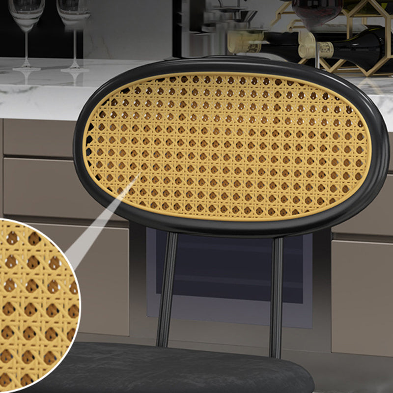 Nordic Rattan Low Back Barstool Simple Indoor Tall Stool with Upholstered Clearhalo 'Bar Furniture' 'Bar Stools' 'bar_stools' 'furn' 'furn_bar_stools' 'furniture_bar_stools' 'Kitchen & Dining Furniture' 'kitchen&dining_furn' 'kitchen' 'kitchen_furn' Furniture' 4400679