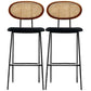 Nordic Rattan Low Back Barstool Simple Indoor Tall Stool with Upholstered Walnut 2 Piece Set Clearhalo 'Bar Furniture' 'Bar Stools' 'bar_stools' 'furn' 'furn_bar_stools' 'furniture_bar_stools' 'Kitchen & Dining Furniture' 'kitchen&dining_furn' 'kitchen' 'kitchen_furn' Furniture' 4400682