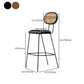 Nordic Rattan Low Back Barstool Simple Indoor Tall Stool with Upholstered Clearhalo 'Bar Furniture' 'Bar Stools' 'bar_stools' 'furn' 'furn_bar_stools' 'furniture_bar_stools' 'Kitchen & Dining Furniture' 'kitchen&dining_furn' 'kitchen' 'kitchen_furn' Furniture' 4400688