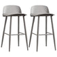 Scandinavian Style Bar-stool with Square Seat Counter Stool for Restaurant Bar Grey 2 Piece Set Clearhalo 'Bar Furniture' 'Bar Stools' 'bar_stools' 'furn' 'furn_bar_stools' 'furniture_bar_stools' 'Kitchen & Dining Furniture' 'kitchen&dining_furn' 'kitchen' 'kitchen_furn' Furniture' 4400709