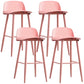 Scandinavian Style Bar-stool with Square Seat Counter Stool for Restaurant Bar Pink 4 Piece Set Clearhalo 'Bar Furniture' 'Bar Stools' 'bar_stools' 'furn' 'furn_bar_stools' 'furniture_bar_stools' 'Kitchen & Dining Furniture' 'kitchen&dining_furn' 'kitchen' 'kitchen_furn' Furniture' 4400711
