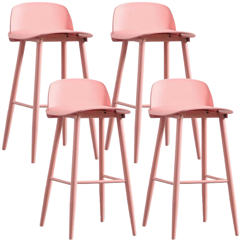 Scandinavian Style Bar-stool with Square Seat Counter Stool for Restaurant Bar Pink 4 Piece Set Clearhalo 'Bar Furniture' 'Bar Stools' 'bar_stools' 'furn' 'furn_bar_stools' 'furniture_bar_stools' 'Kitchen & Dining Furniture' 'kitchen&dining_furn' 'kitchen' 'kitchen_furn' Furniture' 4400711