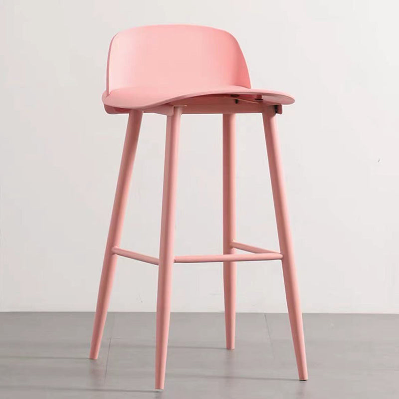 Scandinavian Style Bar-stool with Square Seat Counter Stool for Restaurant Bar Pink 1 Piece Clearhalo 'Bar Furniture' 'Bar Stools' 'bar_stools' 'furn' 'furn_bar_stools' 'furniture_bar_stools' 'Kitchen & Dining Furniture' 'kitchen&dining_furn' 'kitchen' 'kitchen_furn' Furniture' 4400713