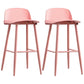 Scandinavian Style Bar-stool with Square Seat Counter Stool for Restaurant Bar Pink 2 Piece Set Clearhalo 'Bar Furniture' 'Bar Stools' 'bar_stools' 'furn' 'furn_bar_stools' 'furniture_bar_stools' 'Kitchen & Dining Furniture' 'kitchen&dining_furn' 'kitchen' 'kitchen_furn' Furniture' 4400715