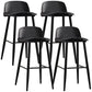Scandinavian Style Bar-stool with Square Seat Counter Stool for Restaurant Bar Black 4 Piece Set Clearhalo 'Bar Furniture' 'Bar Stools' 'bar_stools' 'furn' 'furn_bar_stools' 'furniture_bar_stools' 'Kitchen & Dining Furniture' 'kitchen&dining_furn' 'kitchen' 'kitchen_furn' Furniture' 4400716
