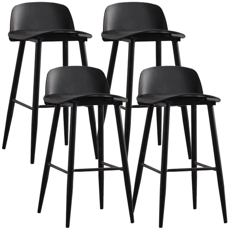 Scandinavian Style Bar-stool with Square Seat Counter Stool for Restaurant Bar Black 4 Piece Set Clearhalo 'Bar Furniture' 'Bar Stools' 'bar_stools' 'furn' 'furn_bar_stools' 'furniture_bar_stools' 'Kitchen & Dining Furniture' 'kitchen&dining_furn' 'kitchen' 'kitchen_furn' Furniture' 4400716