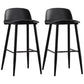 Scandinavian Style Bar-stool with Square Seat Counter Stool for Restaurant Bar Black 2 Piece Set Clearhalo 'Bar Furniture' 'Bar Stools' 'bar_stools' 'furn' 'furn_bar_stools' 'furniture_bar_stools' 'Kitchen & Dining Furniture' 'kitchen&dining_furn' 'kitchen' 'kitchen_furn' Furniture' 4400718
