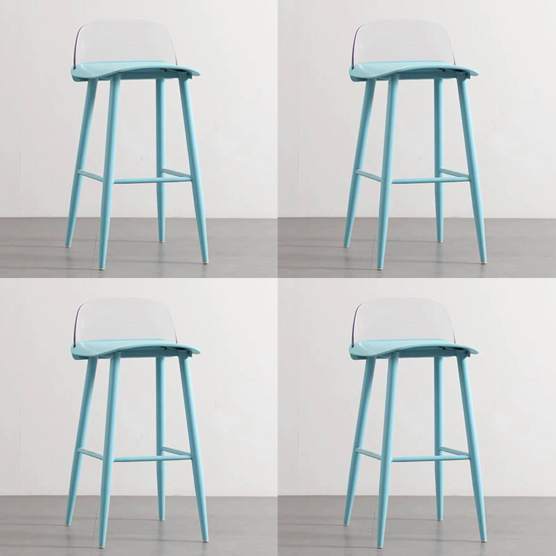 Scandinavian Style Bar-stool with Square Seat Counter Stool for Restaurant Bar Blue-Clear 4 Piece Set Clearhalo 'Bar Furniture' 'Bar Stools' 'bar_stools' 'furn' 'furn_bar_stools' 'furniture_bar_stools' 'Kitchen & Dining Furniture' 'kitchen&dining_furn' 'kitchen' 'kitchen_furn' Furniture' 4400719