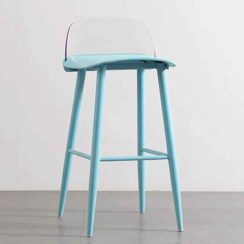 Scandinavian Style Bar-stool with Square Seat Counter Stool for Restaurant Bar Blue-Clear 1 Piece Clearhalo 'Bar Furniture' 'Bar Stools' 'bar_stools' 'furn' 'furn_bar_stools' 'furniture_bar_stools' 'Kitchen & Dining Furniture' 'kitchen&dining_furn' 'kitchen' 'kitchen_furn' Furniture' 4400720