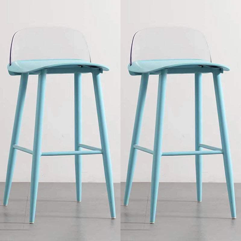 Scandinavian Style Bar-stool with Square Seat Counter Stool for Restaurant Bar Blue-Clear 2 Piece Set Clearhalo 'Bar Furniture' 'Bar Stools' 'bar_stools' 'furn' 'furn_bar_stools' 'furniture_bar_stools' 'Kitchen & Dining Furniture' 'kitchen&dining_furn' 'kitchen' 'kitchen_furn' Furniture' 4400721