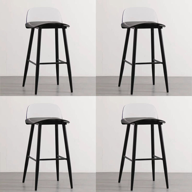 Scandinavian Style Bar-stool with Square Seat Counter Stool for Restaurant Bar Black Clear 4 Piece Set Clearhalo 'Bar Furniture' 'Bar Stools' 'bar_stools' 'furn' 'furn_bar_stools' 'furniture_bar_stools' 'Kitchen & Dining Furniture' 'kitchen&dining_furn' 'kitchen' 'kitchen_furn' Furniture' 4400722