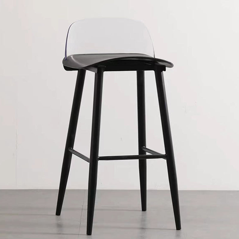 Scandinavian Style Bar-stool with Square Seat Counter Stool for Restaurant Bar Black Clear 1 Piece Clearhalo 'Bar Furniture' 'Bar Stools' 'bar_stools' 'furn' 'furn_bar_stools' 'furniture_bar_stools' 'Kitchen & Dining Furniture' 'kitchen&dining_furn' 'kitchen' 'kitchen_furn' Furniture' 4400723