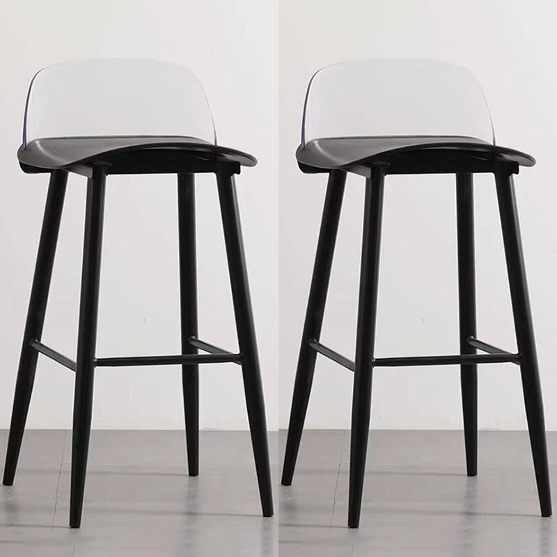 Scandinavian Style Bar-stool with Square Seat Counter Stool for Restaurant Bar Black Clear 2 Piece Set Clearhalo 'Bar Furniture' 'Bar Stools' 'bar_stools' 'furn' 'furn_bar_stools' 'furniture_bar_stools' 'Kitchen & Dining Furniture' 'kitchen&dining_furn' 'kitchen' 'kitchen_furn' Furniture' 4400724