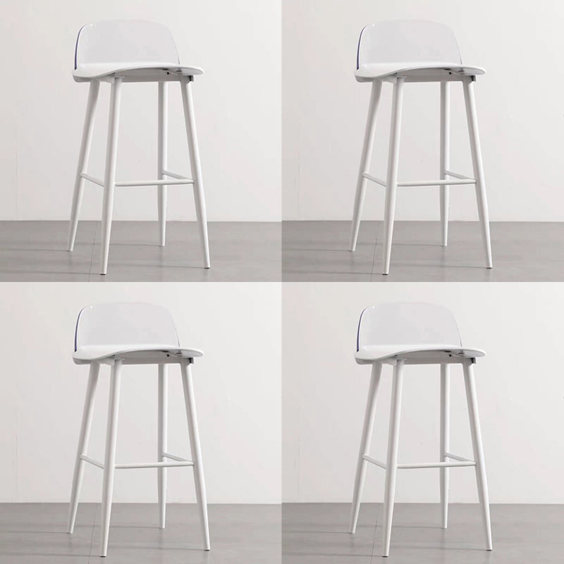 Scandinavian Style Bar-stool with Square Seat Counter Stool for Restaurant Bar White-Clear 4 Piece Set Clearhalo 'Bar Furniture' 'Bar Stools' 'bar_stools' 'furn' 'furn_bar_stools' 'furniture_bar_stools' 'Kitchen & Dining Furniture' 'kitchen&dining_furn' 'kitchen' 'kitchen_furn' Furniture' 4400725