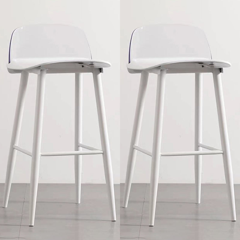 Scandinavian Style Bar-stool with Square Seat Counter Stool for Restaurant Bar White-Clear 2 Piece Set Clearhalo 'Bar Furniture' 'Bar Stools' 'bar_stools' 'furn' 'furn_bar_stools' 'furniture_bar_stools' 'Kitchen & Dining Furniture' 'kitchen&dining_furn' 'kitchen' 'kitchen_furn' Furniture' 4400727