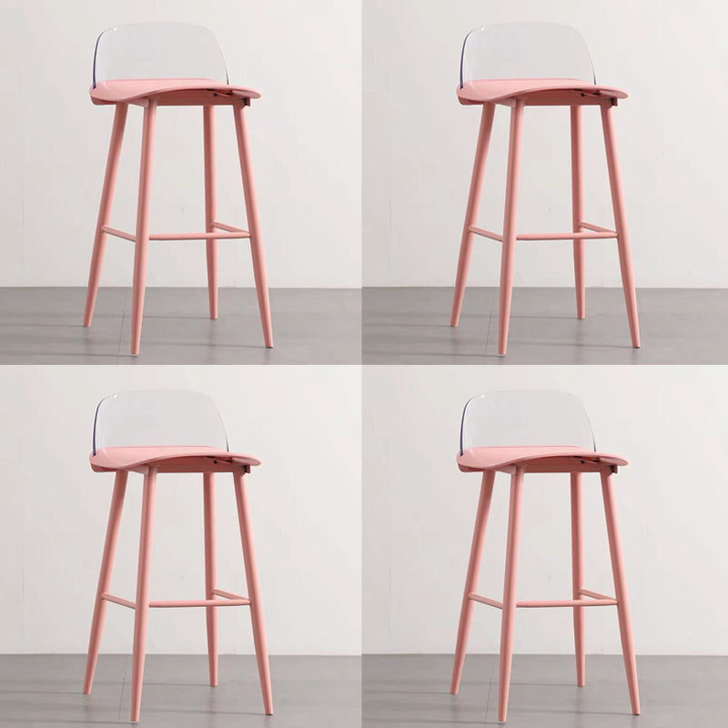 Scandinavian Style Bar-stool with Square Seat Counter Stool for Restaurant Bar Red Clear 4 Piece Set Clearhalo 'Bar Furniture' 'Bar Stools' 'bar_stools' 'furn' 'furn_bar_stools' 'furniture_bar_stools' 'Kitchen & Dining Furniture' 'kitchen&dining_furn' 'kitchen' 'kitchen_furn' Furniture' 4400728
