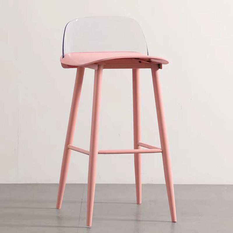 Scandinavian Style Bar-stool with Square Seat Counter Stool for Restaurant Bar Red Clear 1 Piece Clearhalo 'Bar Furniture' 'Bar Stools' 'bar_stools' 'furn' 'furn_bar_stools' 'furniture_bar_stools' 'Kitchen & Dining Furniture' 'kitchen&dining_furn' 'kitchen' 'kitchen_furn' Furniture' 4400729