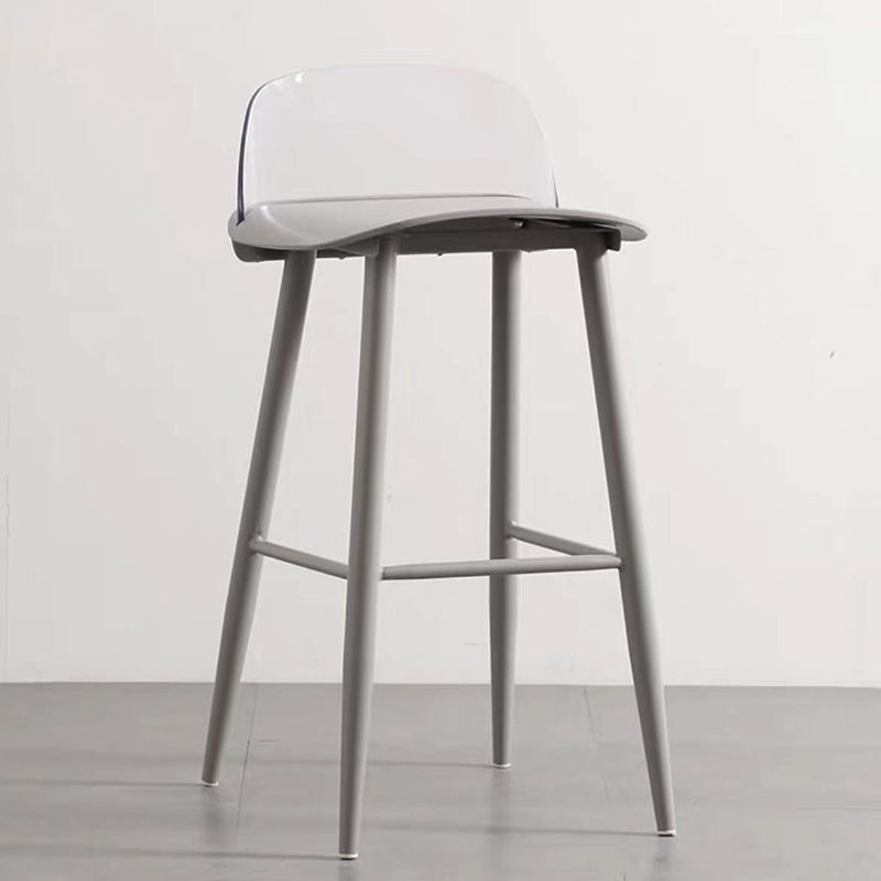 Scandinavian Style Bar-stool with Square Seat Counter Stool for Restaurant Bar Gray-Clear 1 Piece Clearhalo 'Bar Furniture' 'Bar Stools' 'bar_stools' 'furn' 'furn_bar_stools' 'furniture_bar_stools' 'Kitchen & Dining Furniture' 'kitchen&dining_furn' 'kitchen' 'kitchen_furn' Furniture' 4400732