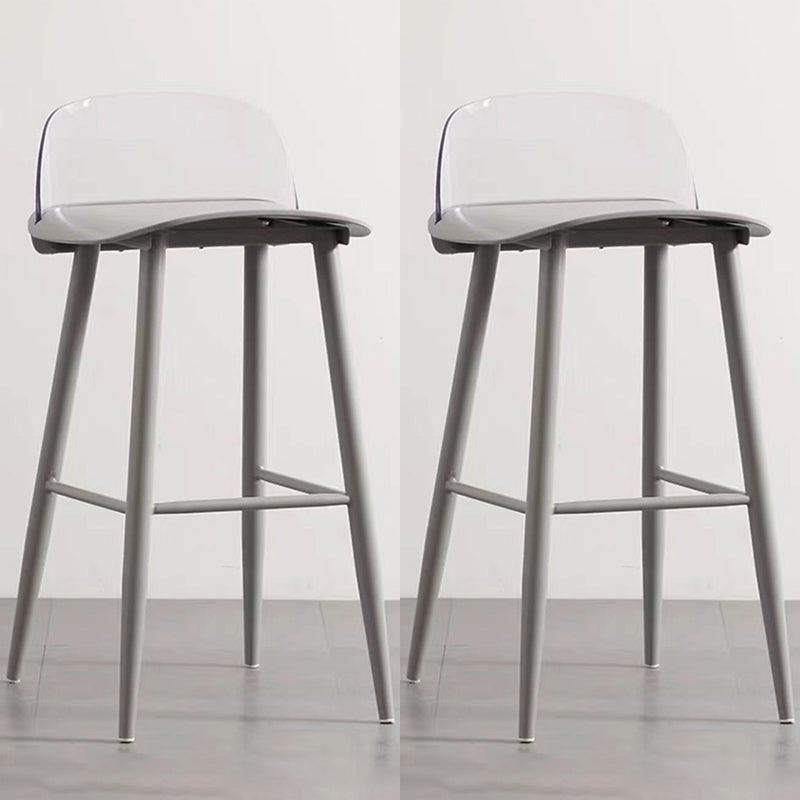 Scandinavian Style Bar-stool with Square Seat Counter Stool for Restaurant Bar Gray-Clear 2 Piece Set Clearhalo 'Bar Furniture' 'Bar Stools' 'bar_stools' 'furn' 'furn_bar_stools' 'furniture_bar_stools' 'Kitchen & Dining Furniture' 'kitchen&dining_furn' 'kitchen' 'kitchen_furn' Furniture' 4400733