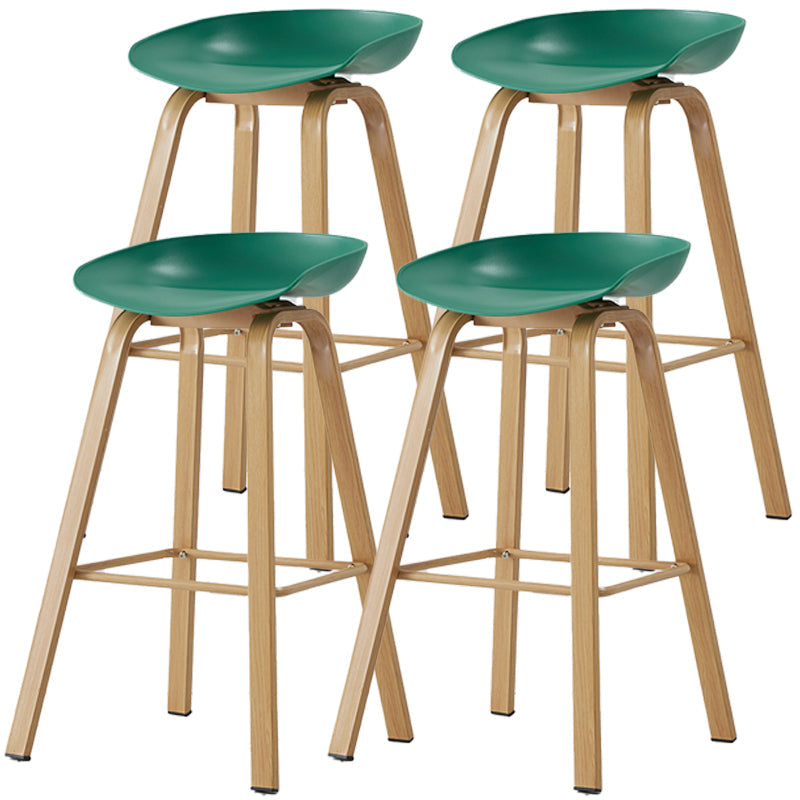 Scandinavian Style Bar-stool with Metal Legs Counter Stool for Kitchen Bar Green 4 Piece Set Clearhalo 'Bar Furniture' 'Bar Stools' 'bar_stools' 'furn' 'furn_bar_stools' 'furniture_bar_stools' 'Kitchen & Dining Furniture' 'kitchen&dining_furn' 'kitchen' 'kitchen_furn' Furniture' 4400737