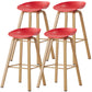 Scandinavian Style Bar-stool with Metal Legs Counter Stool for Kitchen Bar Red 4 Piece Set Clearhalo 'Bar Furniture' 'Bar Stools' 'bar_stools' 'furn' 'furn_bar_stools' 'furniture_bar_stools' 'Kitchen & Dining Furniture' 'kitchen&dining_furn' 'kitchen' 'kitchen_furn' Furniture' 4400743