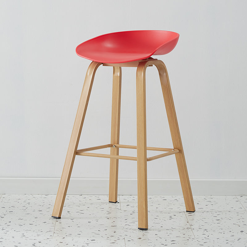 Scandinavian Style Bar-stool with Metal Legs Counter Stool for Kitchen Bar Red 1 Piece Clearhalo 'Bar Furniture' 'Bar Stools' 'bar_stools' 'furn' 'furn_bar_stools' 'furniture_bar_stools' 'Kitchen & Dining Furniture' 'kitchen&dining_furn' 'kitchen' 'kitchen_furn' Furniture' 4400744