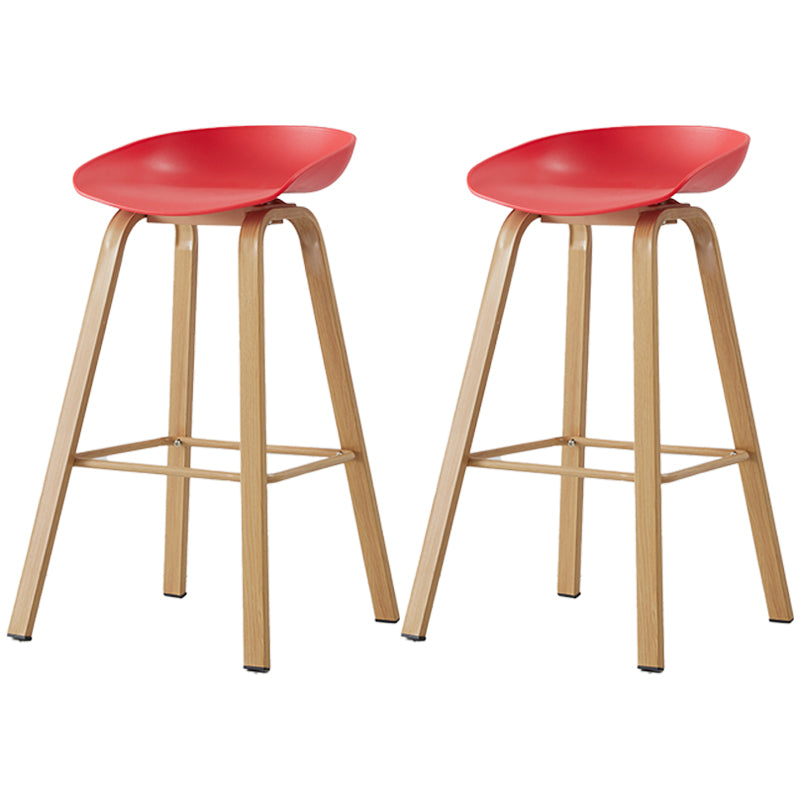 Scandinavian Style Bar-stool with Metal Legs Counter Stool for Kitchen Bar Red 2 Piece Set Clearhalo 'Bar Furniture' 'Bar Stools' 'bar_stools' 'furn' 'furn_bar_stools' 'furniture_bar_stools' 'Kitchen & Dining Furniture' 'kitchen&dining_furn' 'kitchen' 'kitchen_furn' Furniture' 4400747