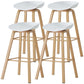 Scandinavian Style Bar-stool with Metal Legs Counter Stool for Kitchen Bar White 4 Piece Set Clearhalo 'Bar Furniture' 'Bar Stools' 'bar_stools' 'furn' 'furn_bar_stools' 'furniture_bar_stools' 'Kitchen & Dining Furniture' 'kitchen&dining_furn' 'kitchen' 'kitchen_furn' Furniture' 4400748