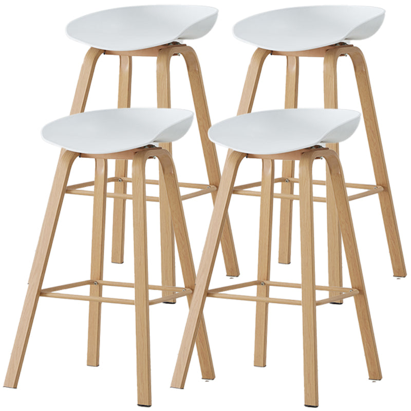 Scandinavian Style Bar-stool with Metal Legs Counter Stool for Kitchen Bar White 4 Piece Set Clearhalo 'Bar Furniture' 'Bar Stools' 'bar_stools' 'furn' 'furn_bar_stools' 'furniture_bar_stools' 'Kitchen & Dining Furniture' 'kitchen&dining_furn' 'kitchen' 'kitchen_furn' Furniture' 4400748