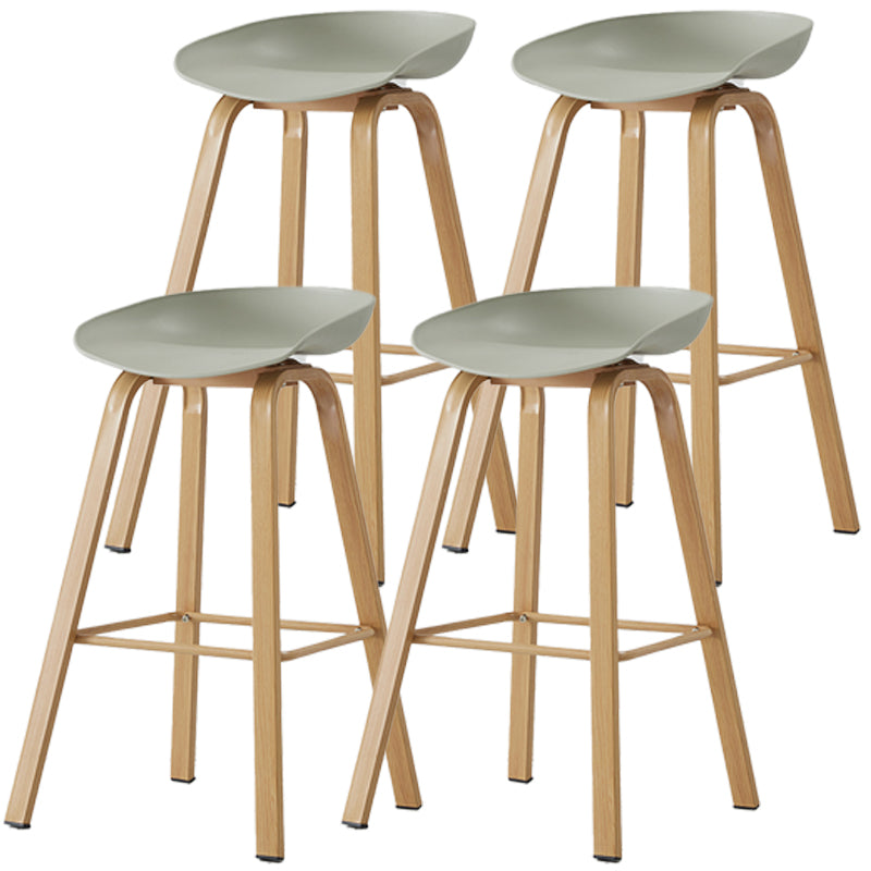 Scandinavian Style Bar-stool with Metal Legs Counter Stool for Kitchen Bar Light Gray 4 Piece Set Clearhalo 'Bar Furniture' 'Bar Stools' 'bar_stools' 'furn' 'furn_bar_stools' 'furniture_bar_stools' 'Kitchen & Dining Furniture' 'kitchen&dining_furn' 'kitchen' 'kitchen_furn' Furniture' 4400755