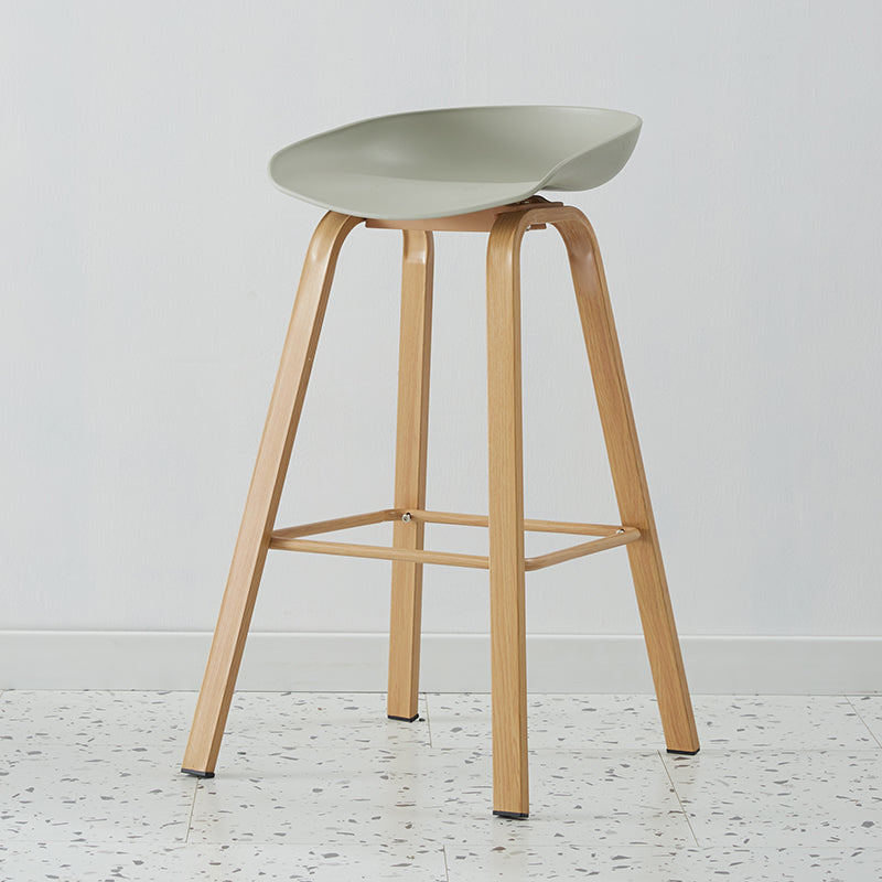 Scandinavian Style Bar-stool with Metal Legs Counter Stool for Kitchen Bar Light Gray 1 Piece Clearhalo 'Bar Furniture' 'Bar Stools' 'bar_stools' 'furn' 'furn_bar_stools' 'furniture_bar_stools' 'Kitchen & Dining Furniture' 'kitchen&dining_furn' 'kitchen' 'kitchen_furn' Furniture' 4400756