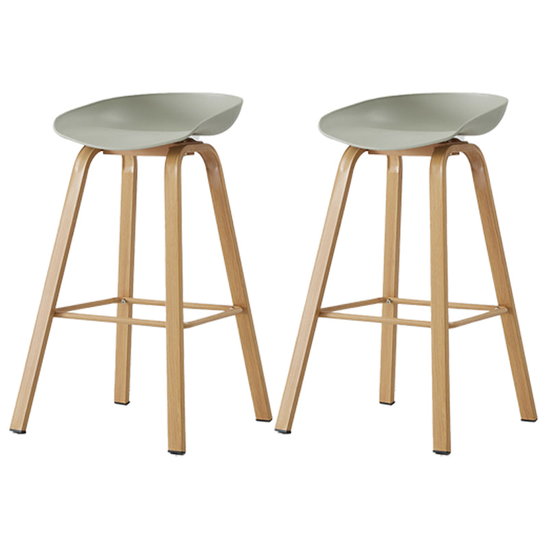 Scandinavian Style Bar-stool with Metal Legs Counter Stool for Kitchen Bar Light Gray 2 Piece Set Clearhalo 'Bar Furniture' 'Bar Stools' 'bar_stools' 'furn' 'furn_bar_stools' 'furniture_bar_stools' 'Kitchen & Dining Furniture' 'kitchen&dining_furn' 'kitchen' 'kitchen_furn' Furniture' 4400757