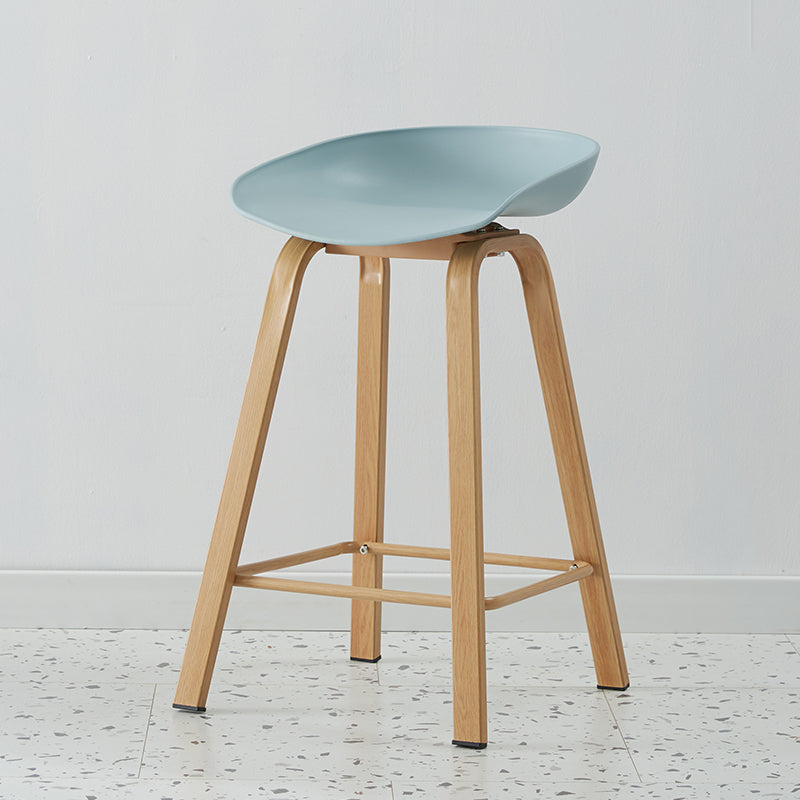Scandinavian Style Bar-stool with Metal Legs Counter Stool for Kitchen Bar Navy-White 1 Piece Clearhalo 'Bar Furniture' 'Bar Stools' 'bar_stools' 'furn' 'furn_bar_stools' 'furniture_bar_stools' 'Kitchen & Dining Furniture' 'kitchen&dining_furn' 'kitchen' 'kitchen_furn' Furniture' 4400762
