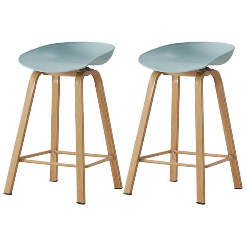 Scandinavian Style Bar-stool with Metal Legs Counter Stool for Kitchen Bar Navy-White 2 Piece Set Clearhalo 'Bar Furniture' 'Bar Stools' 'bar_stools' 'furn' 'furn_bar_stools' 'furniture_bar_stools' 'Kitchen & Dining Furniture' 'kitchen&dining_furn' 'kitchen' 'kitchen_furn' Furniture' 4400763