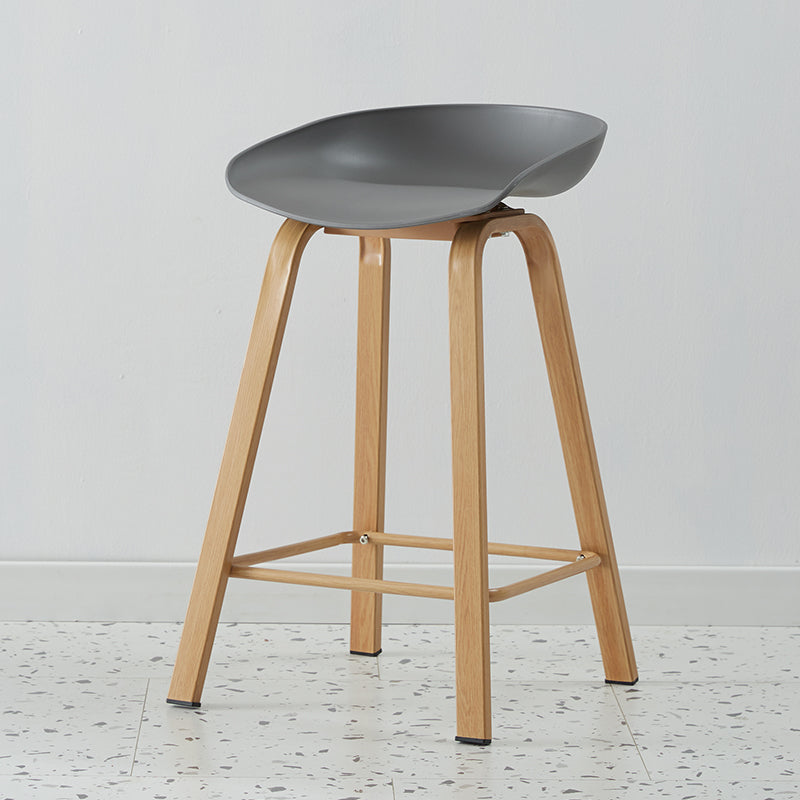 Scandinavian Style Bar-stool with Metal Legs Counter Stool for Kitchen Bar Dark Gray 1 Piece Clearhalo 'Bar Furniture' 'Bar Stools' 'bar_stools' 'furn' 'furn_bar_stools' 'furniture_bar_stools' 'Kitchen & Dining Furniture' 'kitchen&dining_furn' 'kitchen' 'kitchen_furn' Furniture' 4400765